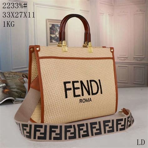 fendi straw bag|fendi shopping bag tote.